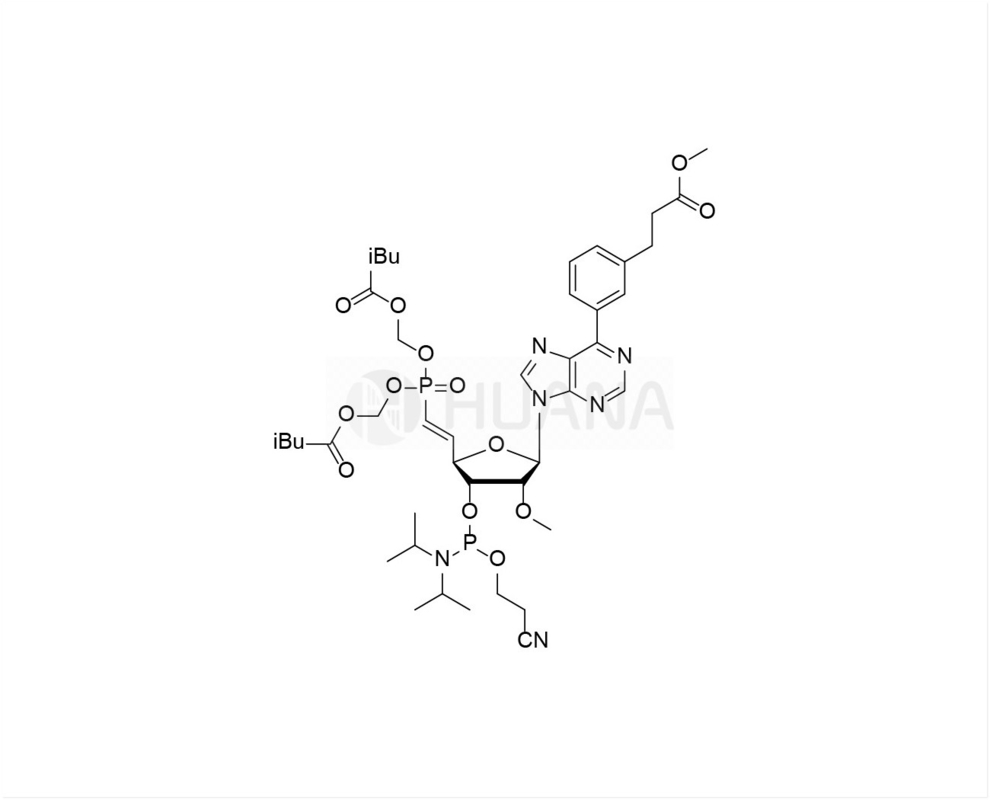 5'-POM-(E) -비닐포스포네이트-2'-O-Me-6-Deamino-6-(m-벤젠프로파노산 메틸 에스터) -rA-3'- CE-포스포라미디트