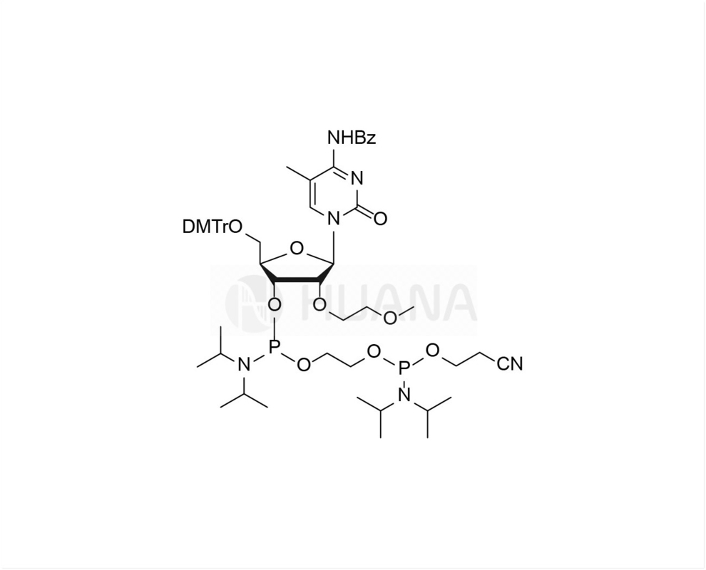 5'-O-DMT-2'-O-MOE-5-Me-rC ((Bz)-3'- ((2-시아노에토시) ((다이소프로필라미노) 포스포라미디트) -에틸-다이소프로필포스포라미디트)