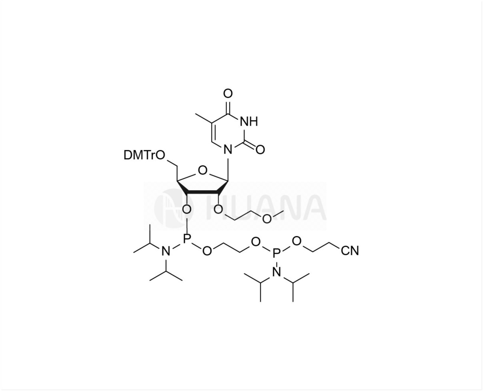 5'-O-DMT-2'-O-MOE-rT-3'- ((2-사이노에토시) ((디이소프로필아미노) 포스포라미디트) -에틸-디이소프로필포스포라미디트)